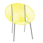 Concha Chair-  Yellow Weave on Black Frame