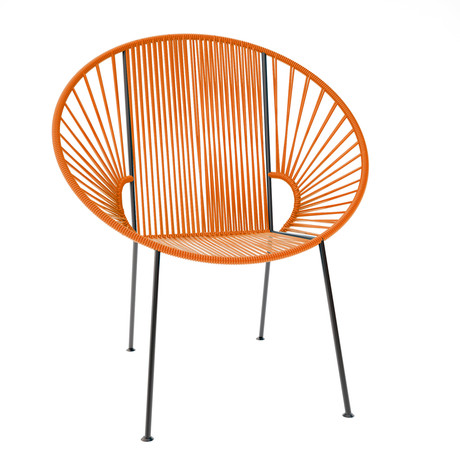 Concha Chair - Orange Weave on Black Frame