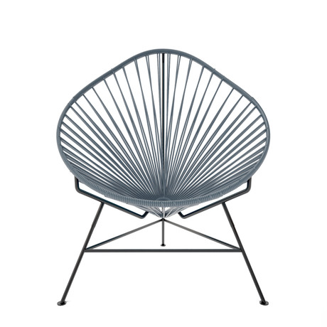 Acapulco Chair - Grey Weave on Black Frame