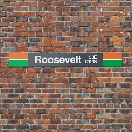 Roosevelt-Wabash Station Sign (Sign, Wabash)