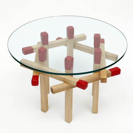 Maple Hexagon Matchstick Table