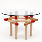 Maple Hexagon Matchstick Table