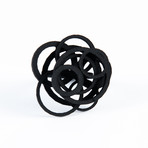 Circle Ring Black — 3D Printed Black  (Size 7)