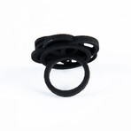 Circle Ring Black — 3D Printed Black  (Size 7)