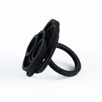 Circle Ring Black — 3D Printed Black  (Size 7)