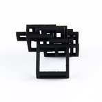 Open Square Ring Black (Size 7)