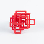 Open Square Ring Red (Size 7)