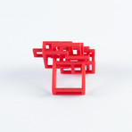 Open Square Ring Red (Size 7)