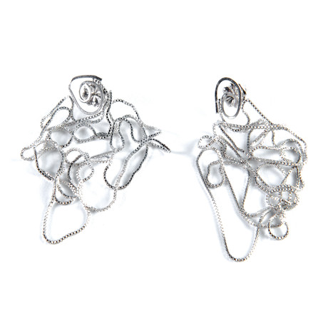 Mountain Earrings Rhodium Plated White Gold Vermeil 