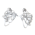 Mountain Earrings Rhodium Plated White Gold Vermeil 