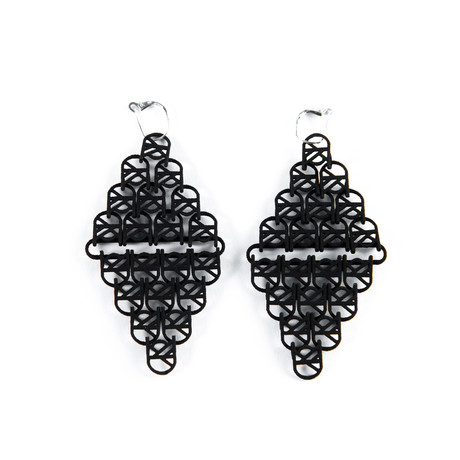 U-Link Earrings II — 3D Printed Black