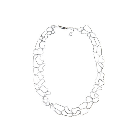 Narrow Topography Necklace 18K White Gold Vermeil