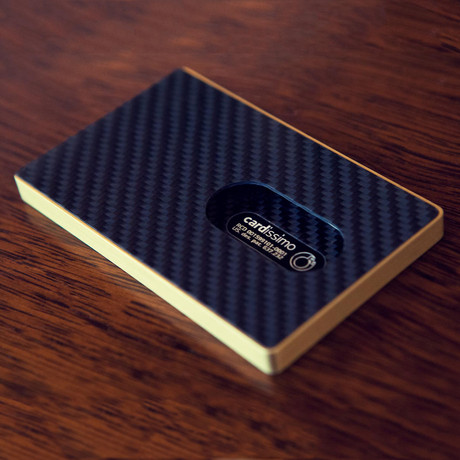 Carbon Fibre Card Case // Gold