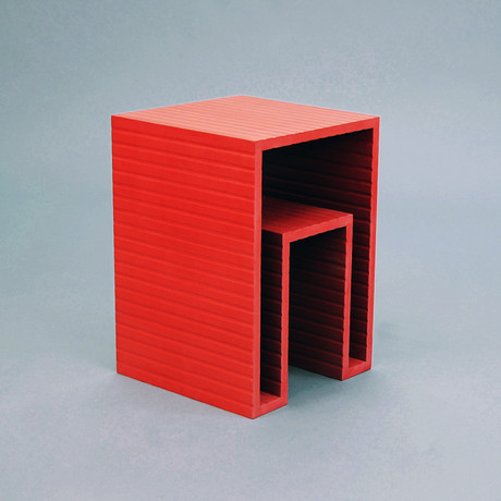 Open Form Side Table // Red