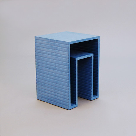 Open Form Side Table // Blue