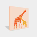 Orange Reticulated Giraffe (20" x 20")