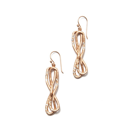 Rose Gold Confetti Lace Topaz Mini Earrings