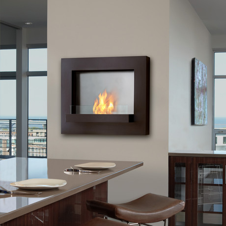 Edgerton Wall Fireplace (Rust Brown)