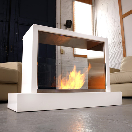 Insight Indoor Fireplace White  Real Flame  Touch of Modern