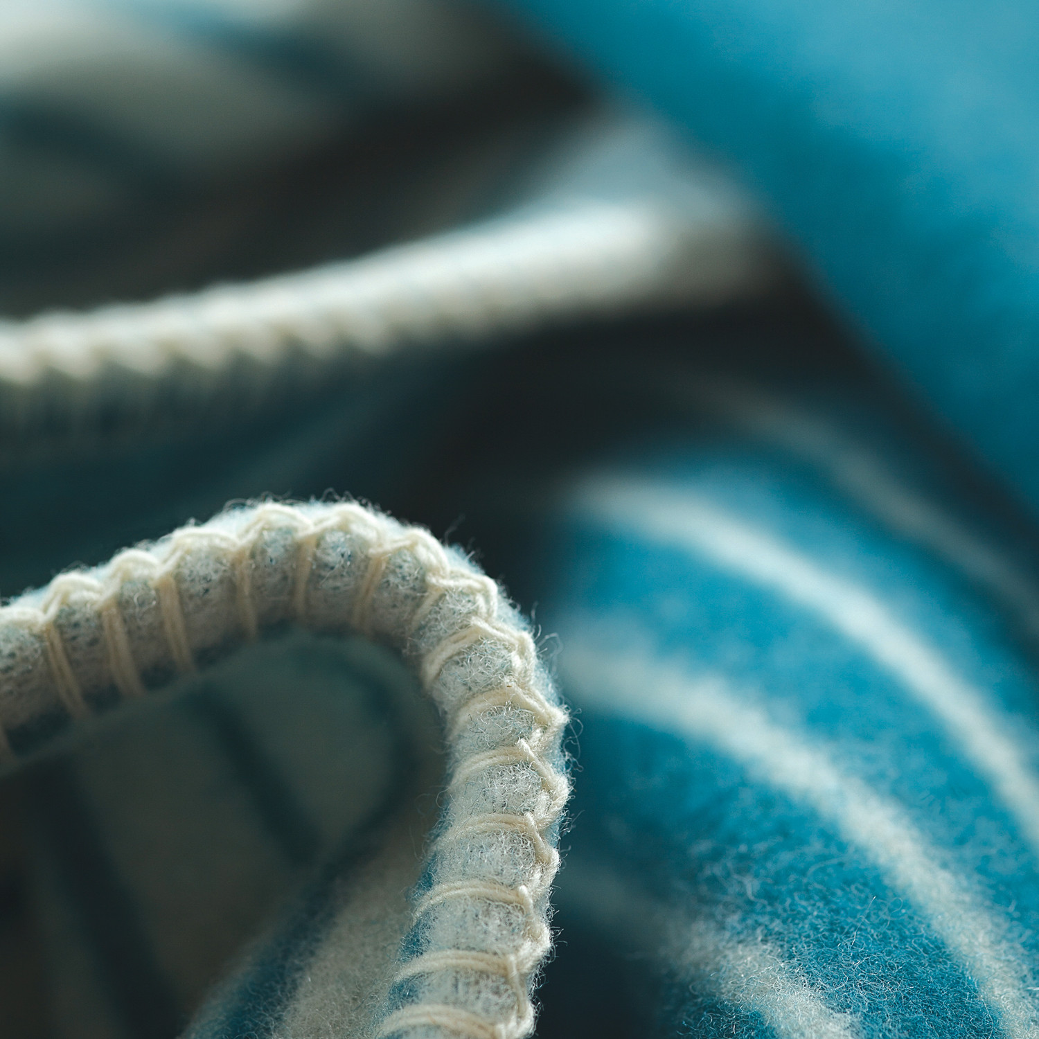 Jacquard Blanket // Grey + Petrol Blue + Cream - Funkle - Touch of Modern