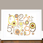 Billie 123 Wall Art // Orange + White
