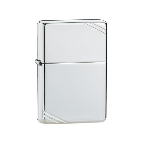 Zippo Lighter with Slashes // High Polish Sterling Silver