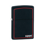 Zippo Lighter // Black Matte w/ Red Border