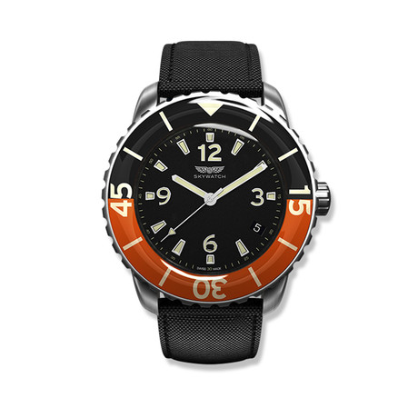 Mens 44mm Analog Watch // Poppy Red & Black