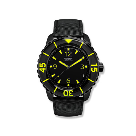 Women's 38mm 3-Hand Watch // Black & Neon Green