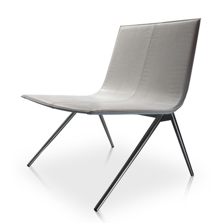 Mayfair Lounge Chair // White Crocco