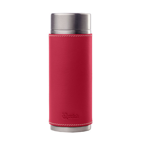 Tea Tumbler 10oz + Skin // Includes Small Tea Canister  (Red Leather Skin)