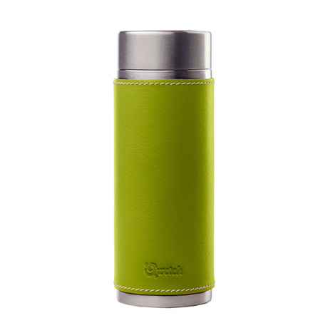 Tea Tumbler 10oz + Skin // Includes Small Tea Canister  (Green Leather Skin)