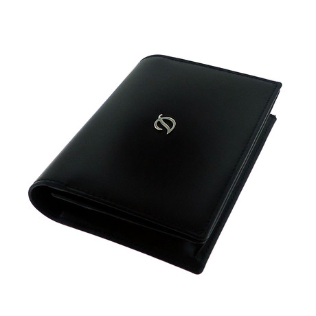 Business Card Holder & Wallet with Cursive Silver "D" Applique