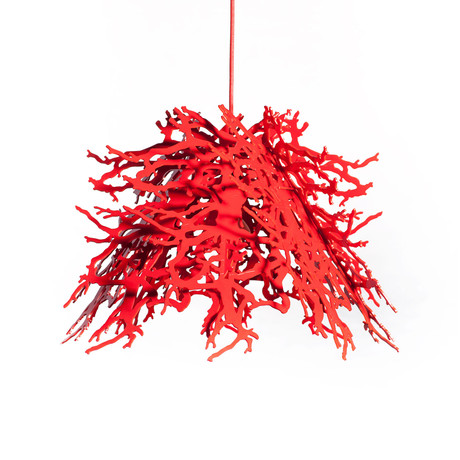 Abstraction Pendant Light (organic/branches) // Red (Red Cord)