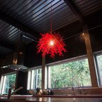 Abstraction Pendant Light (organic/branches) // Red (Red Cord)