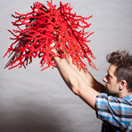 Abstraction Pendant Light (organic/branches) // Red (Red Cord)