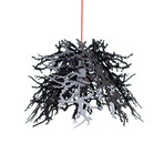 Abstraction Pendant Light (organic/branches) // Black (Red Cord)