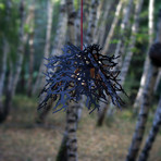 Abstraction Pendant Light (organic/branches) // Black (Red Cord)