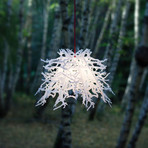 Abstraction Pendant Light (organic/branches) // White (Red Cord)