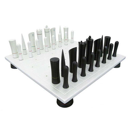 Chess Set // White Board w/ Crystals