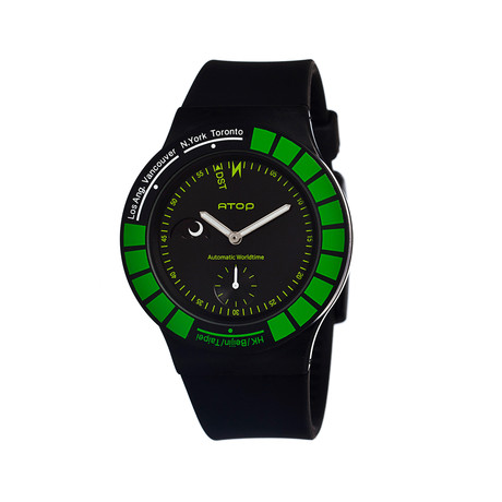 Atop 3tz Mens Watch // Black/Green