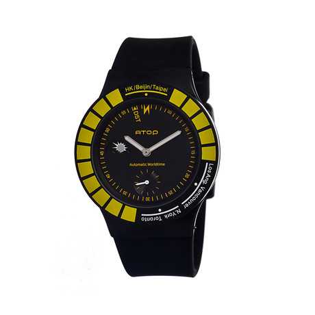 Atop 3tz Mens Watch // Black/Yellow