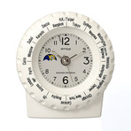 Atop World Time Alarm Clock // WL2 White