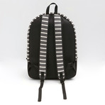 Striped Fleece Backpack / / Charcoal