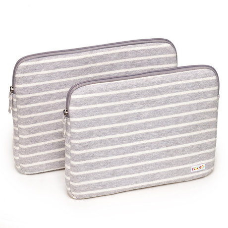 Striped Fleece Laptop Case / / Light Grey (Striped Fleece Laptop Case / / Light Grey // 13")