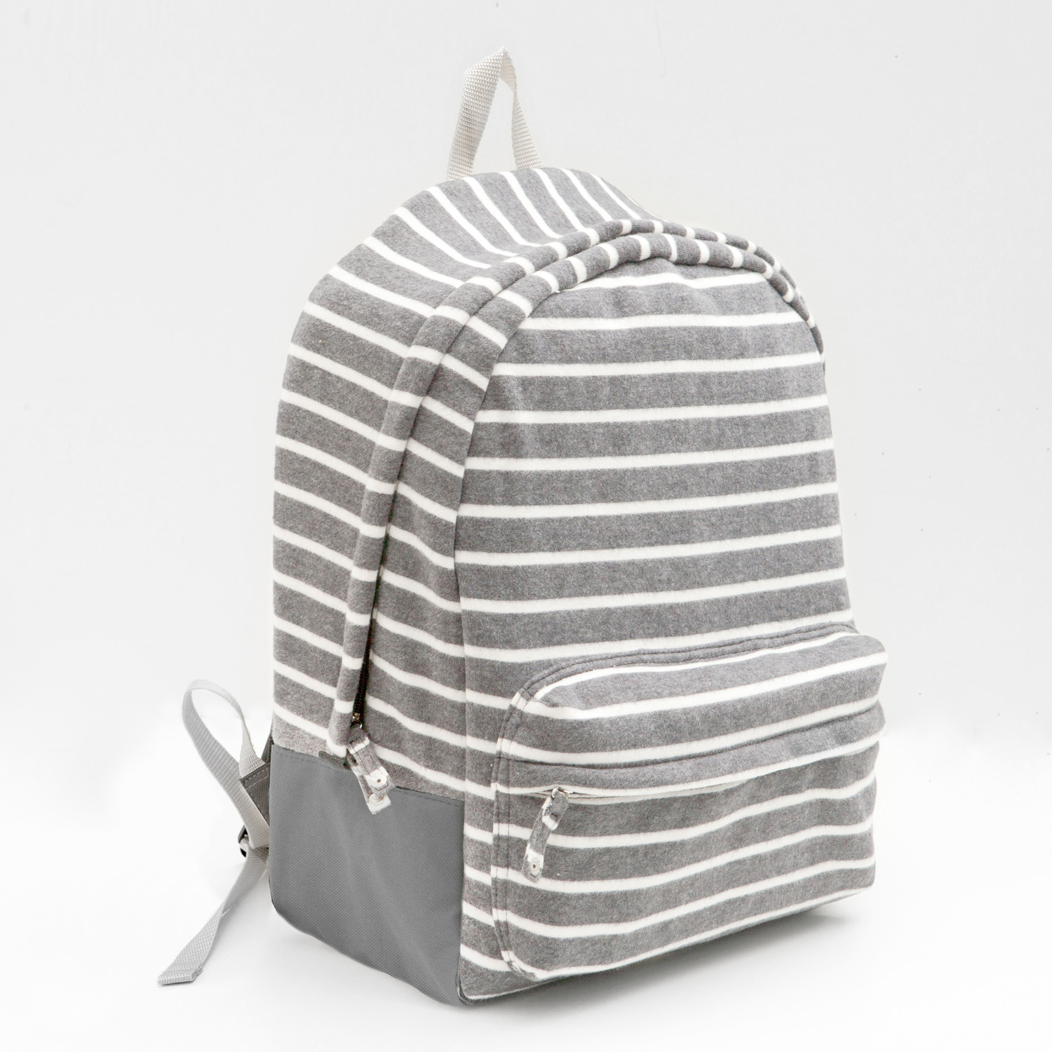 Striped Fleece Backpack / / Light Grey - Poketo - Touch of Modern