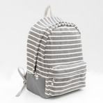 Striped Fleece Backpack / / Light Grey