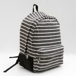 Striped Fleece Backpack / / Charcoal