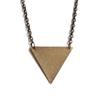 Inverted Brass Triangle Necklace