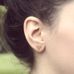 Triangle Studs // Brass